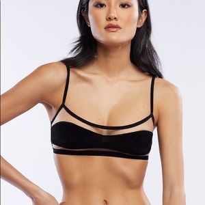Black Velvet Mesh Bralette